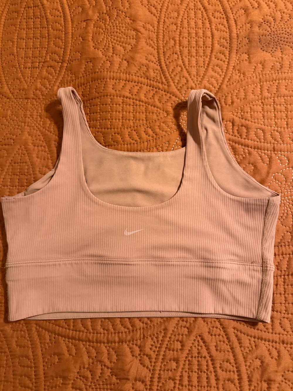 Nike Ribbed Blush Pink Sports Bra